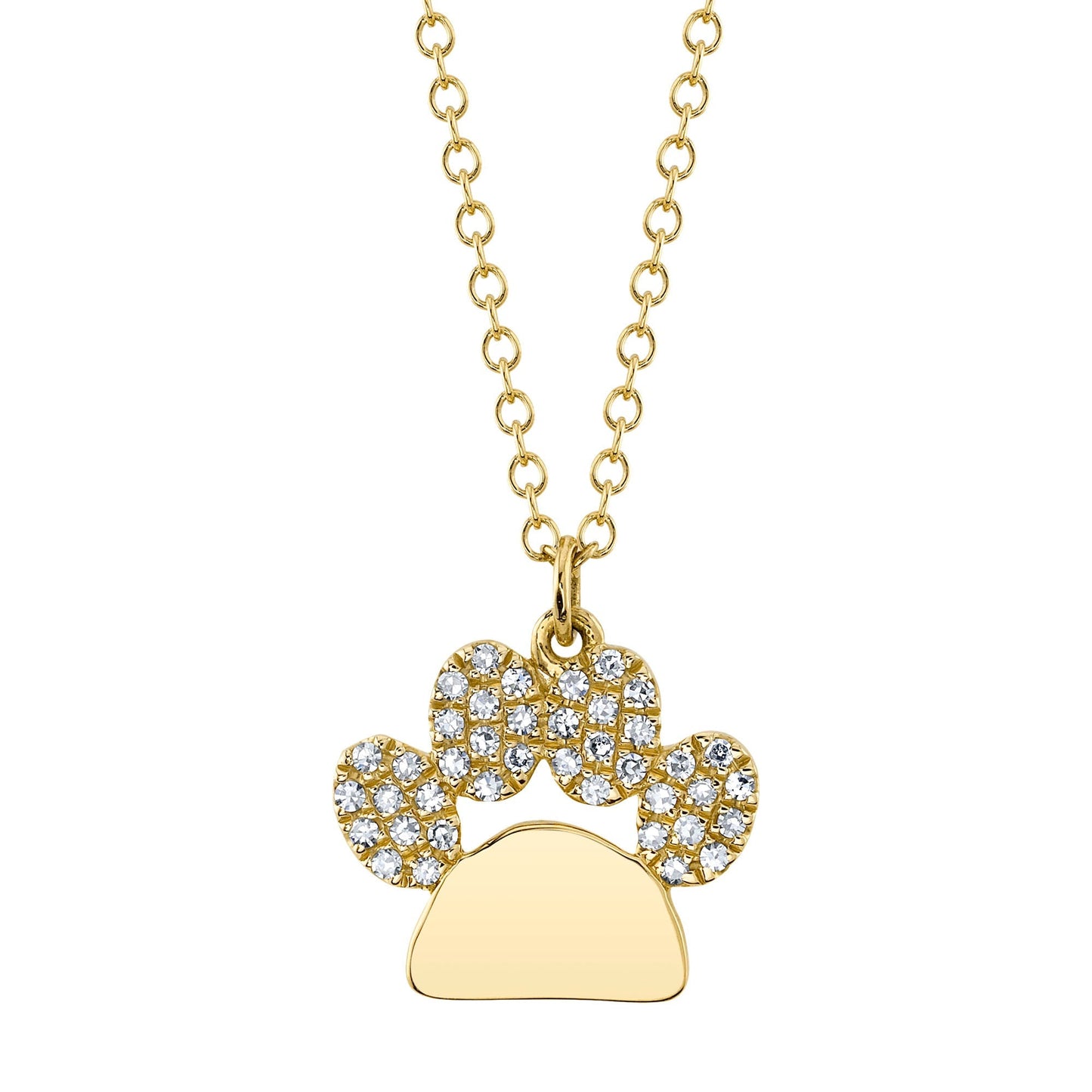 0.09CT 14K Y/G DIAMOND PAW NECKLACE