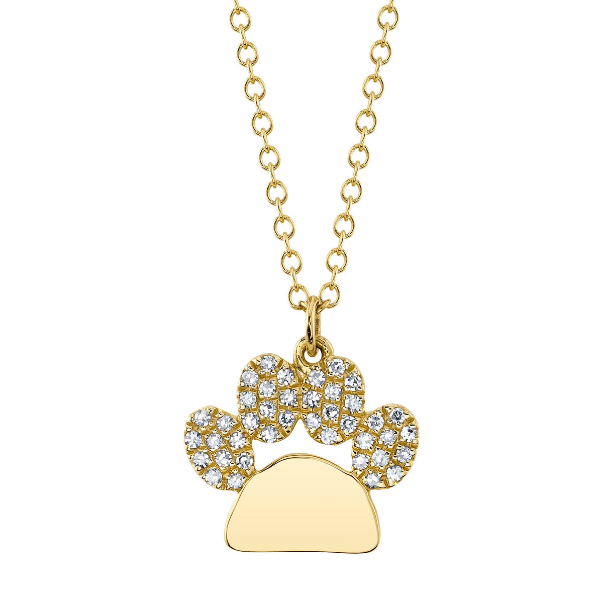0.09CT 14K Y/G DIAMOND PAW NECKLACE