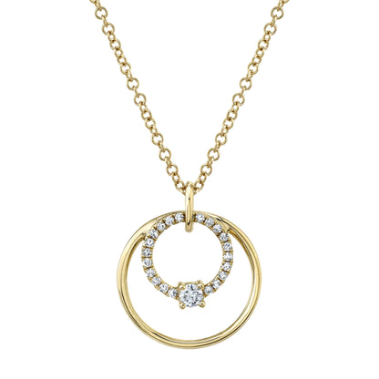 0.11CT 14K Y/G DIAMOND CIRCLE NECKLACE