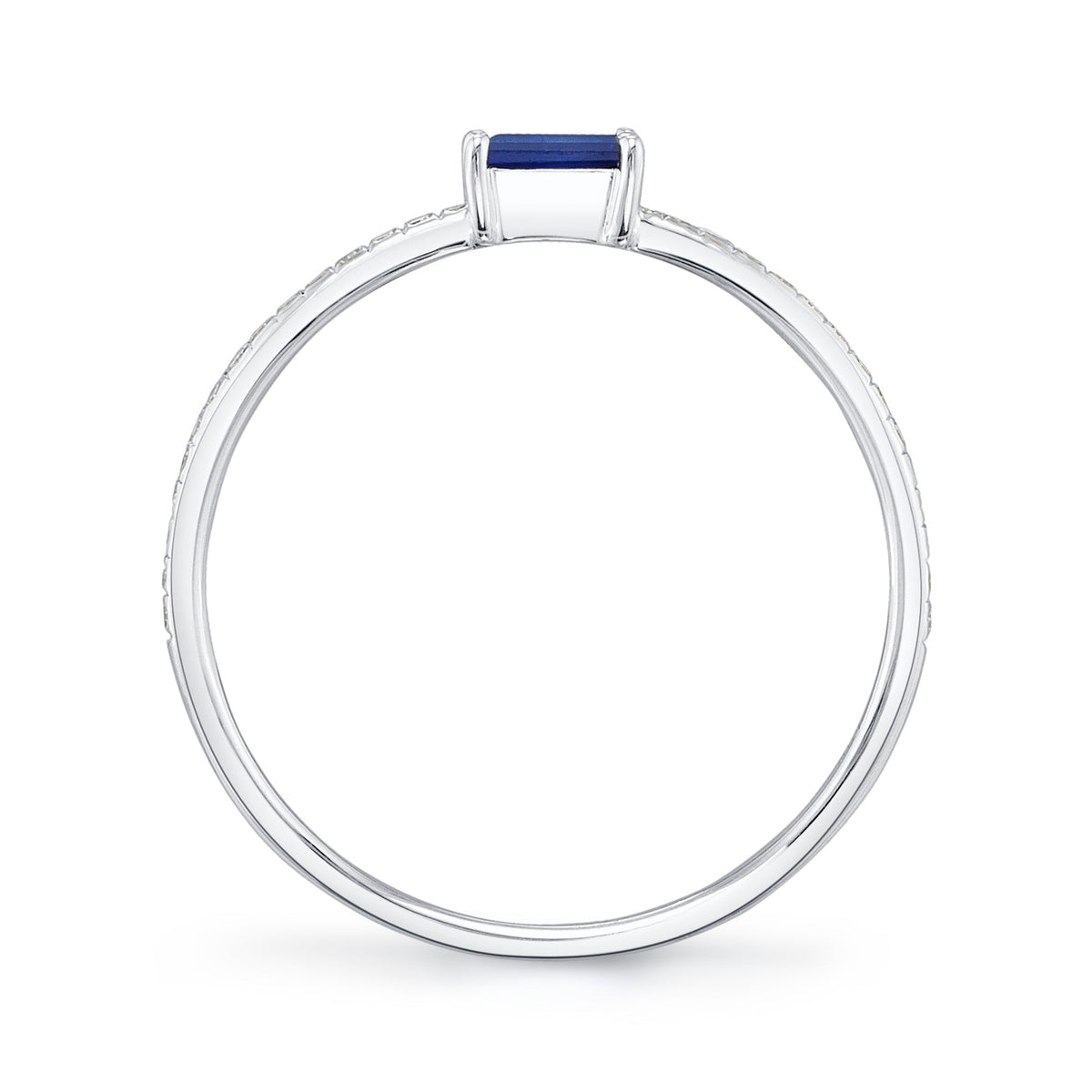 0.08CT DIAMOND & 0.17CT BLUE SAPPHIRE 14K W/G LADY'S RING