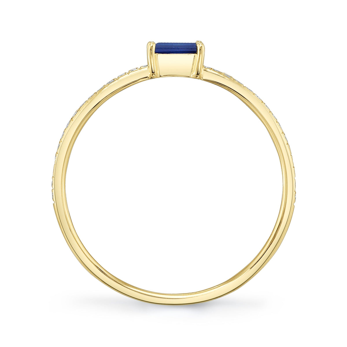 0.08CT DIAMOND & 0.17CT BLUE SAPPHIRE 14K Y/G LADY'S RING