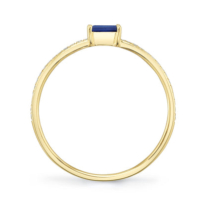 0.08CT DIAMOND & 0.17CT BLUE SAPPHIRE 14K Y/G LADY'S RING
