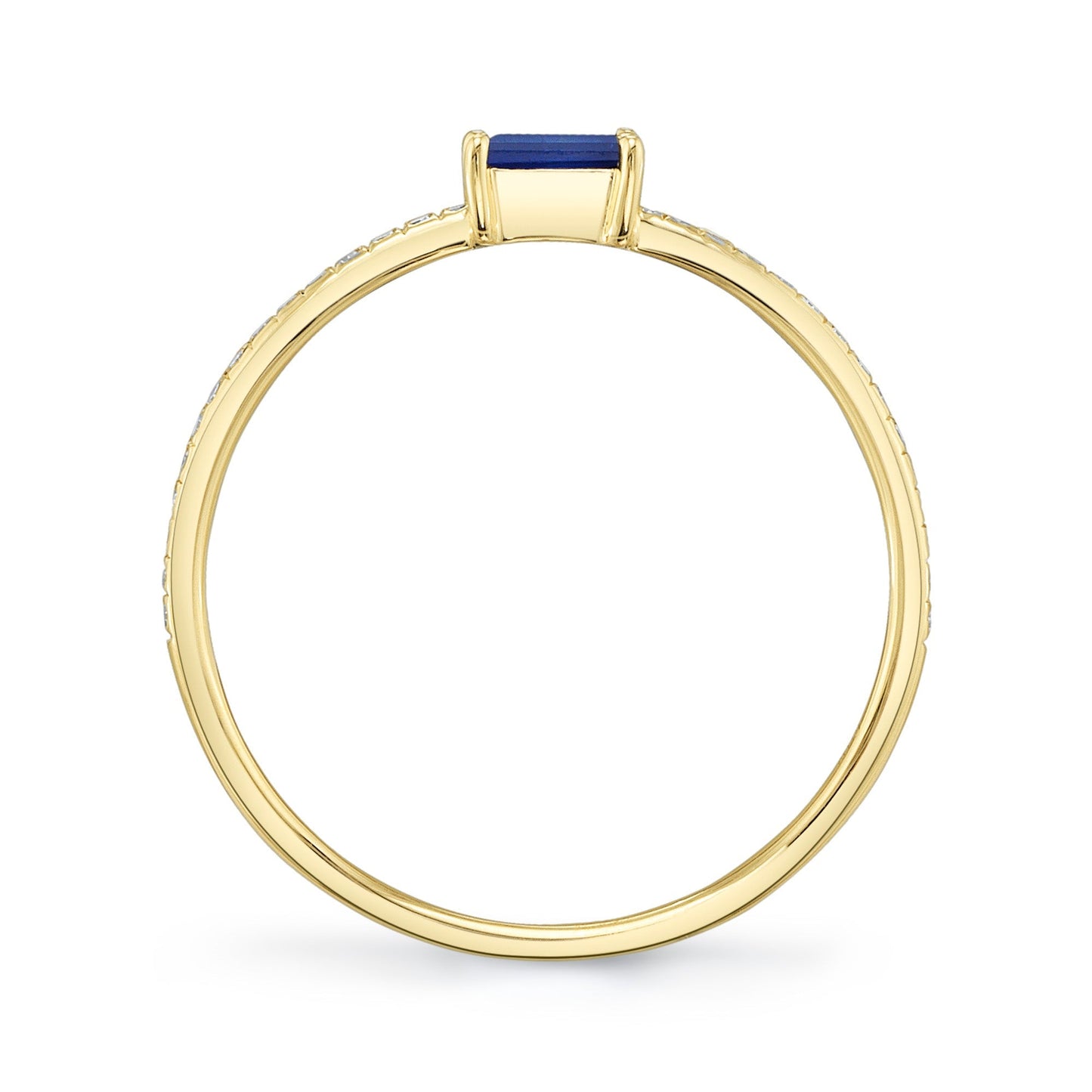 0.08CT DIAMOND & 0.17CT BLUE SAPPHIRE 14K Y/G LADY'S RING