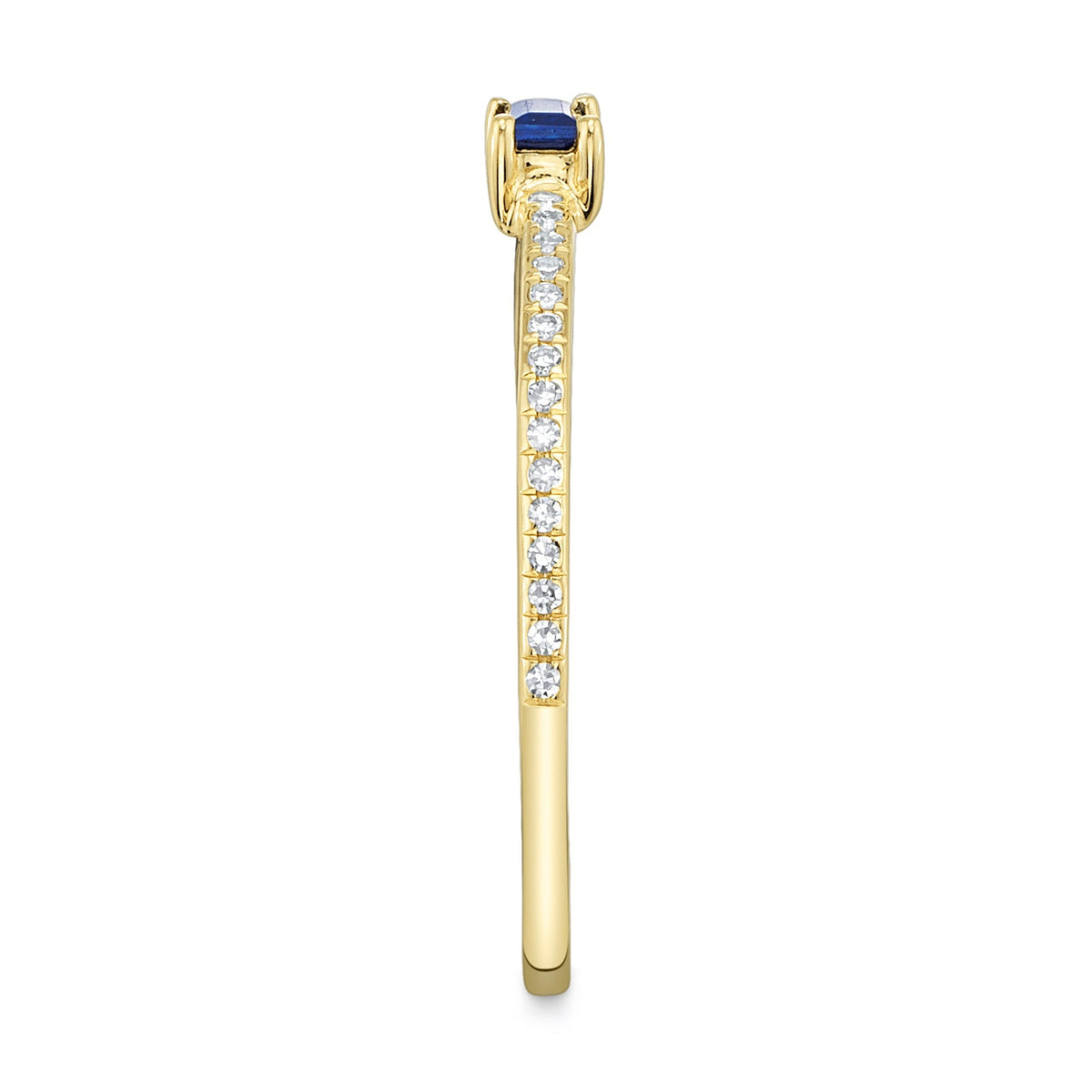 0.08CT DIAMOND & 0.17CT BLUE SAPPHIRE 14K Y/G LADY'S RING