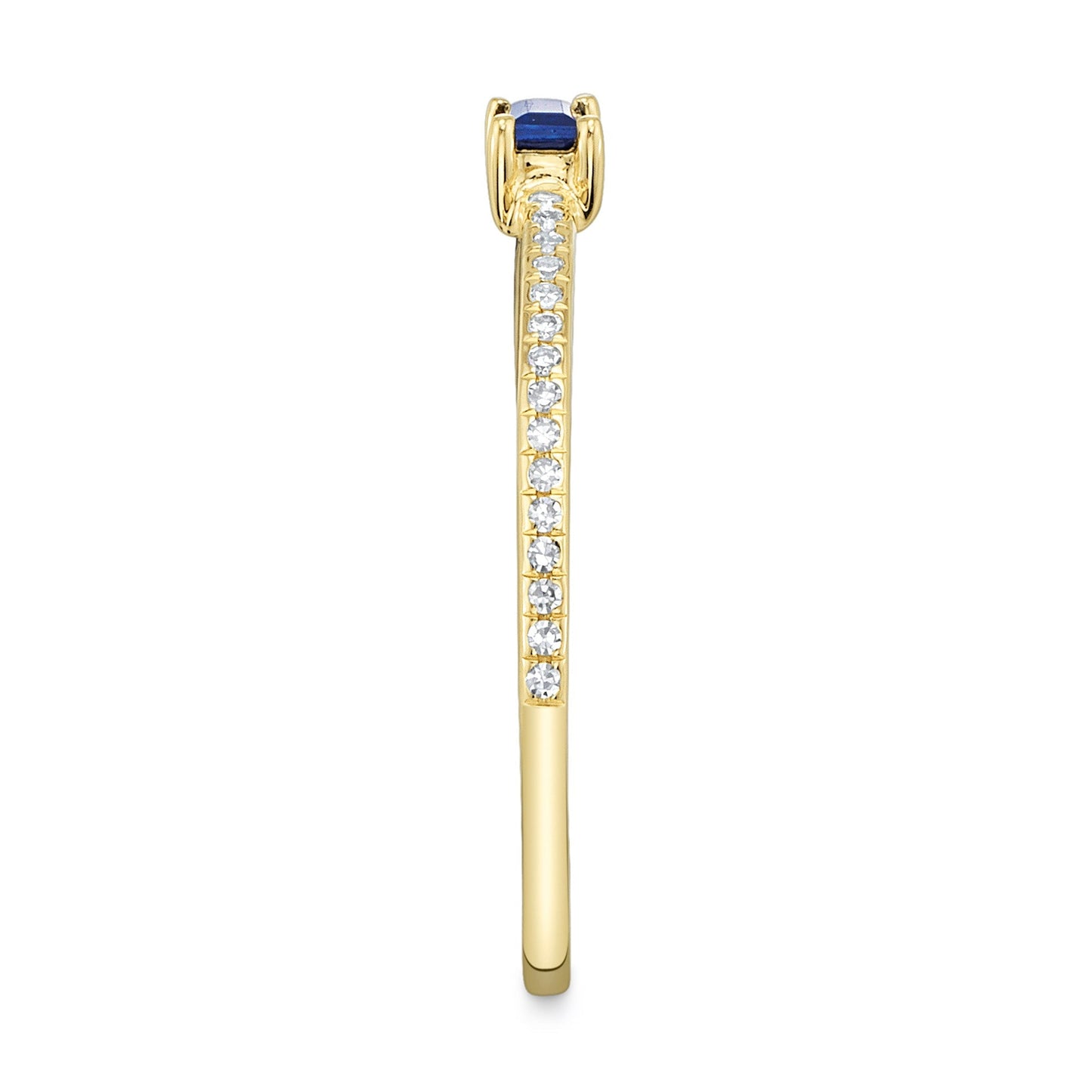0.08CT DIAMOND & 0.17CT BLUE SAPPHIRE 14K Y/G LADY'S RING