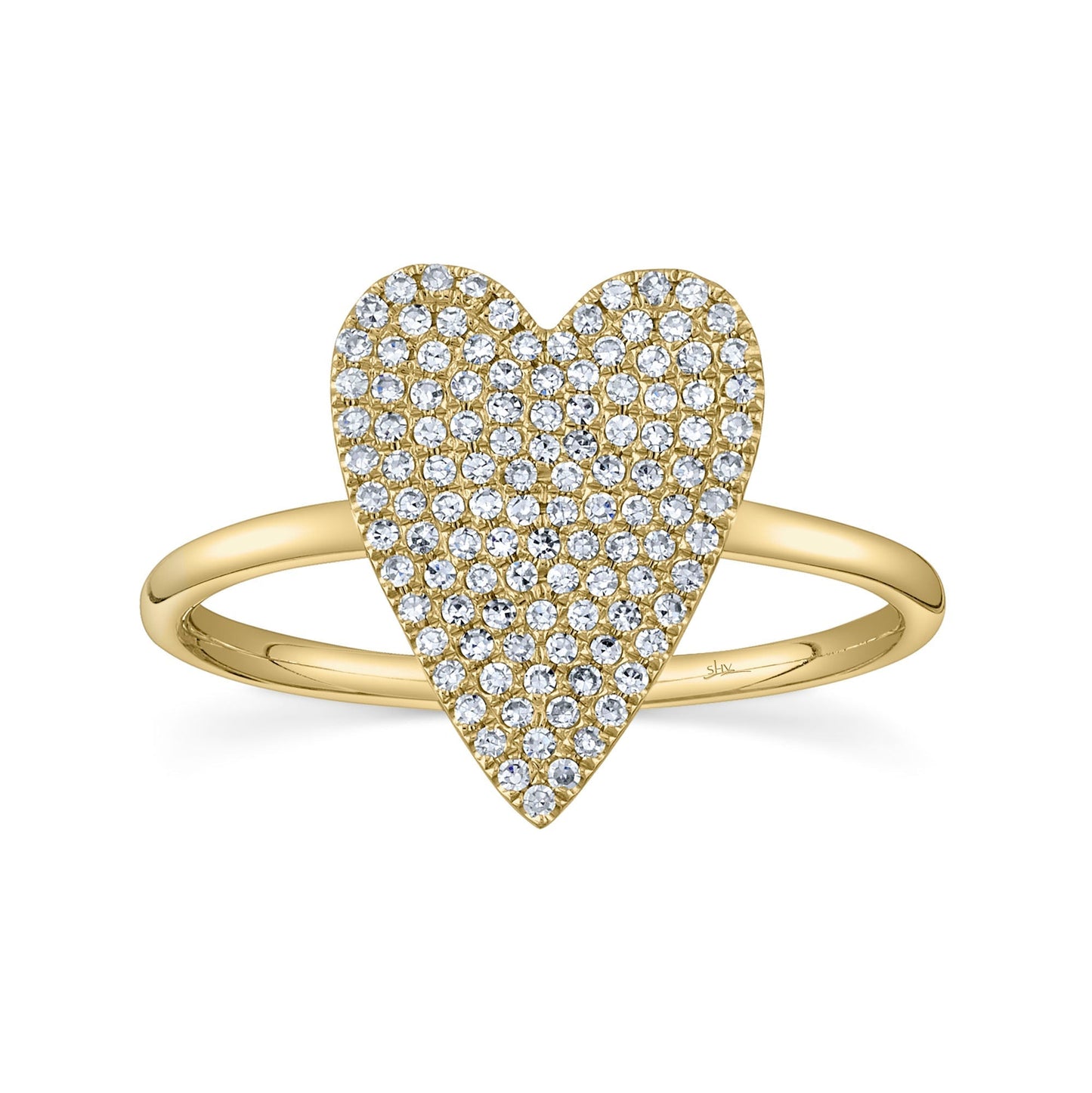 0.26CT 14K Y/G DIAMOND PAVE HEART LADY'S RING