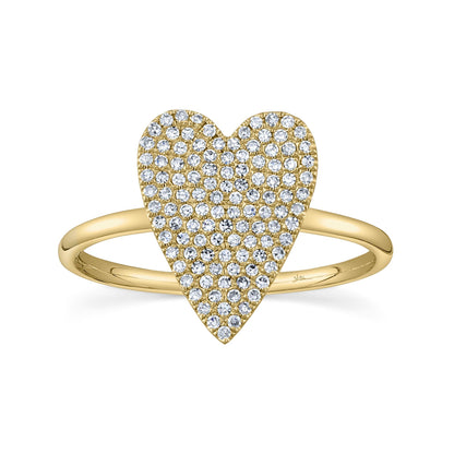 0.26CT 14K Y/G DIAMOND PAVE HEART LADY'S RING