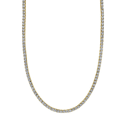 0.95CT 14K Y/G DIAMOND TENNIS NECKLACE