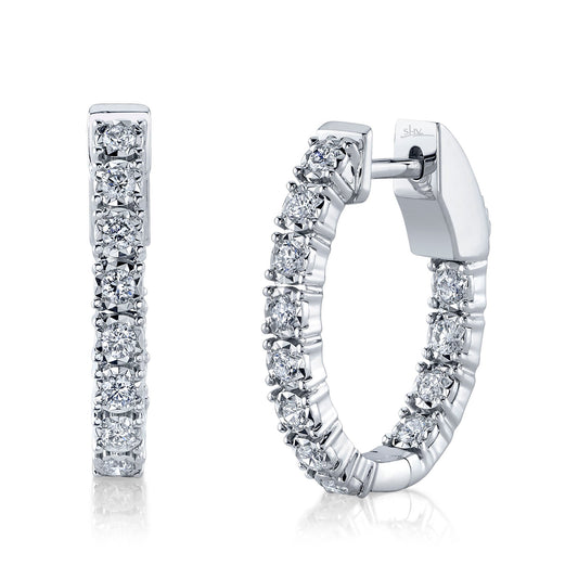 0.47CT 14K W/G DIAMOND OVAL HOOP EARRING