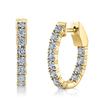 0.47CT 14K Y/G DIAMOND OVAL HOOP EARRING