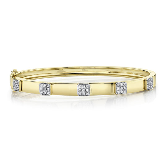 0.43CT 14K Y/G DIAMOND PAVE BANGLE