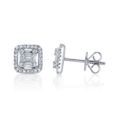 0.43CT 14K W/G DIAMOND BAGUETTE STUD EARRING