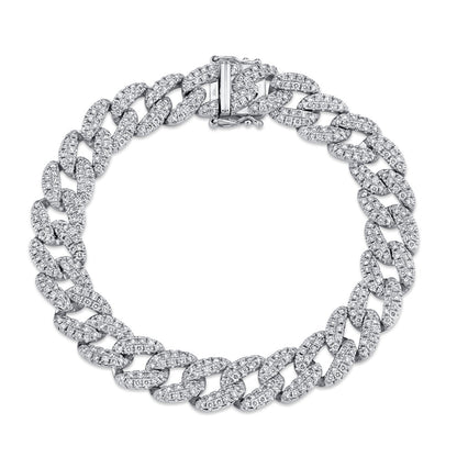 4.36CT 14K W/G DIAMOND PAVE LINK BRACELET