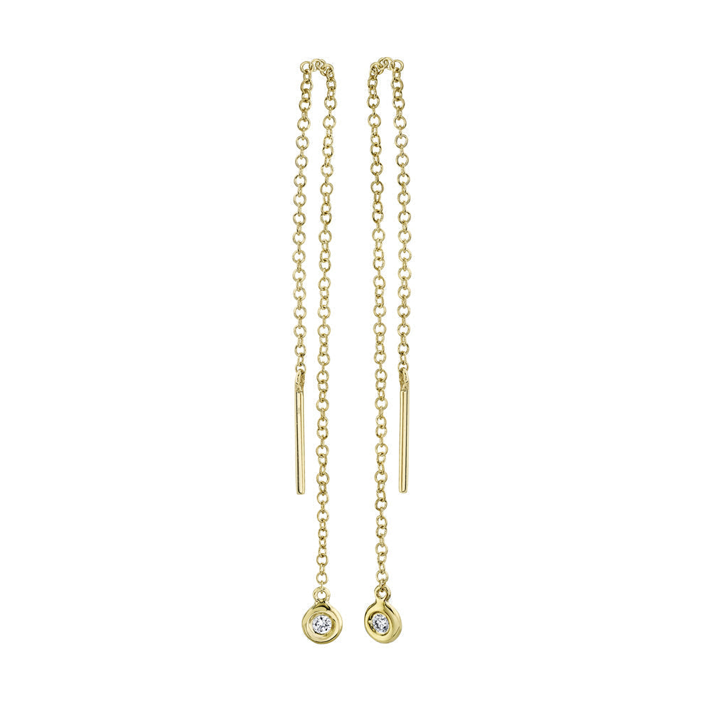 0.04CT 14K Y/G DIAMOND THREADER EARRING