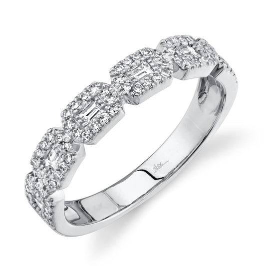 14K White Gold Diamond Baguette Ring