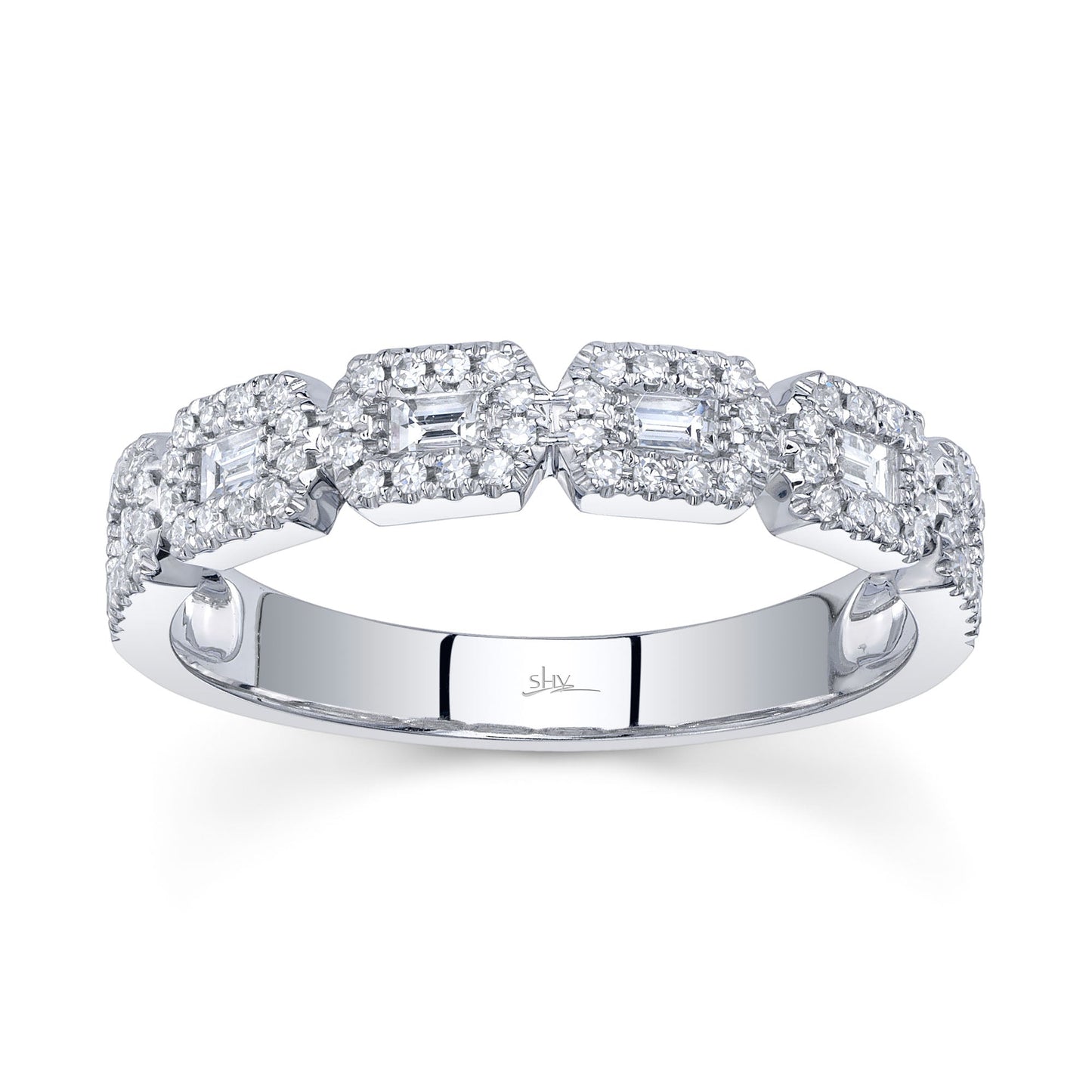 0.46CT 14K W/G DIAMOND BAGUETTE RING