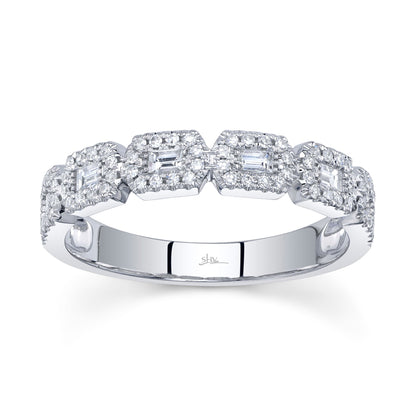 0.46CT 14K W/G DIAMOND BAGUETTE RING