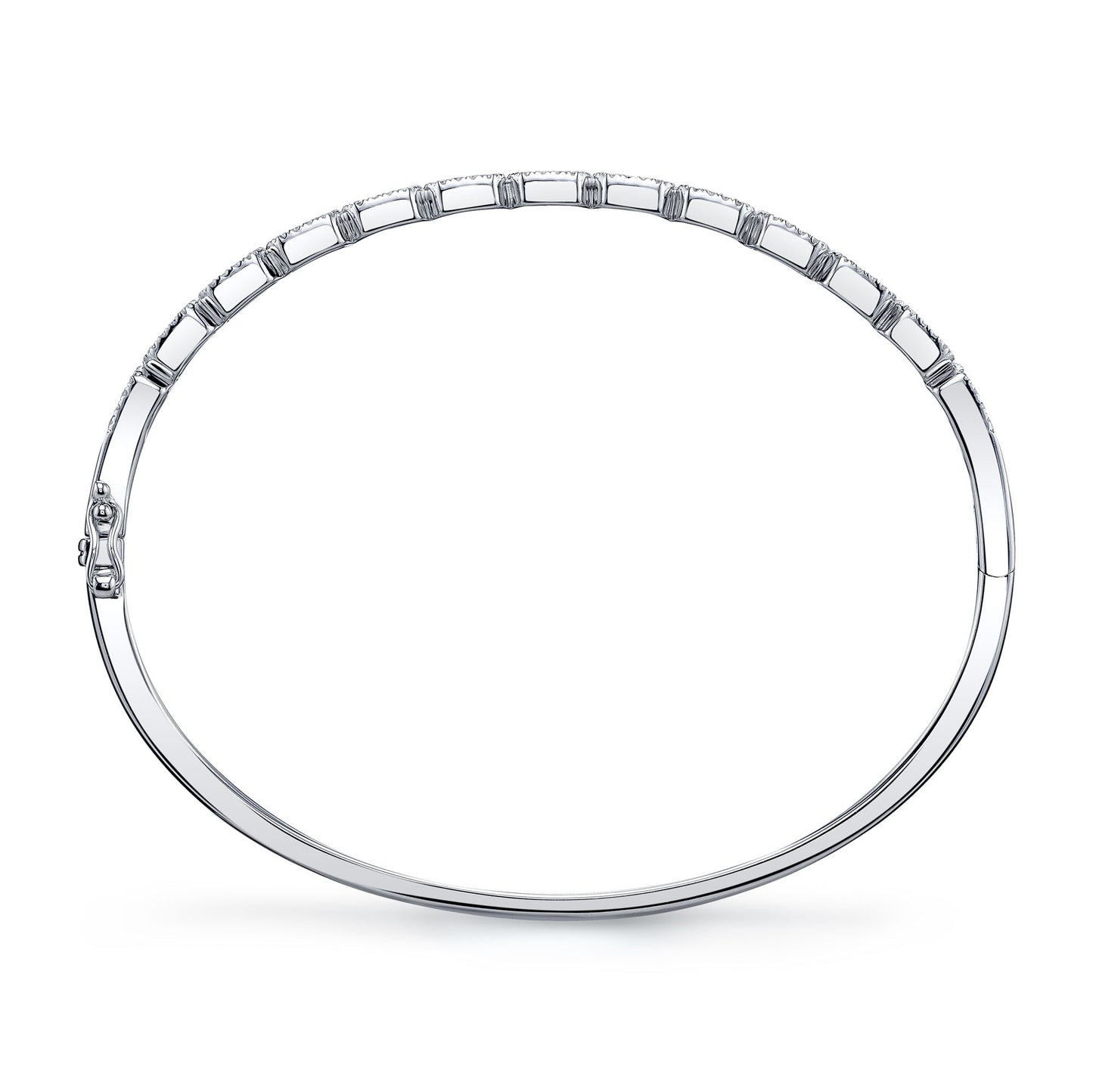 0.86CT 14K W/G DIAMOND BAGUETTE BANGLE