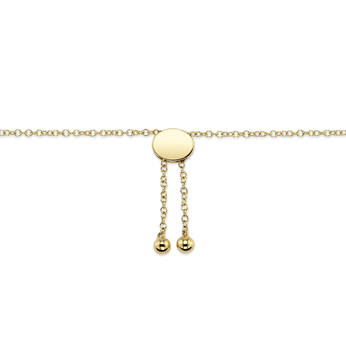 0.24CT 14K Y/G DIAMOND PAPER CLIP LINK BOLO BRACELET