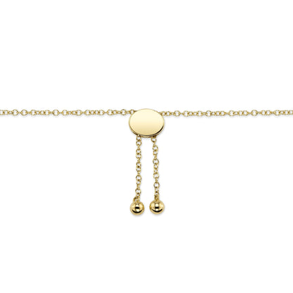 0.24CT 14K Y/G DIAMOND PAPER CLIP LINK BOLO BRACELET