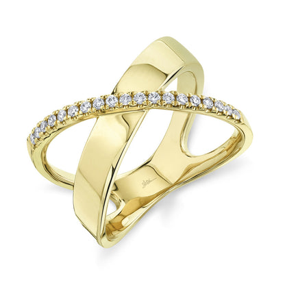 0.19CT 14K Y/G DIAMOND "X" RING