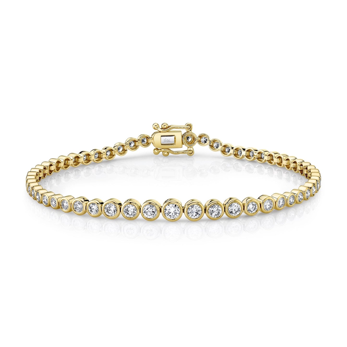1.90CT 14K Y/G DIAMOND BEZEL TENNIS BRACELET