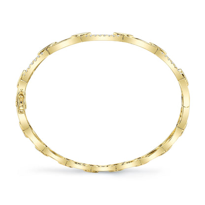 0.54CT 14K Y/G DIAMOND LINK BANGLE
