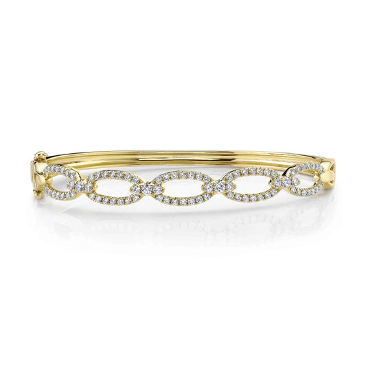1.19CT 14K Y/G DIAMOND LINK BANGLE