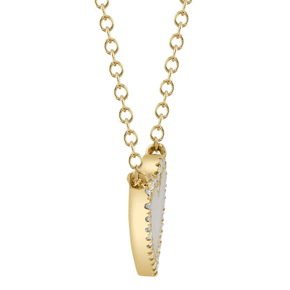 0.09CT DIAMOND & 0.56CT MOTHER OF PEARL 14K Y/G HEART NECKLACE