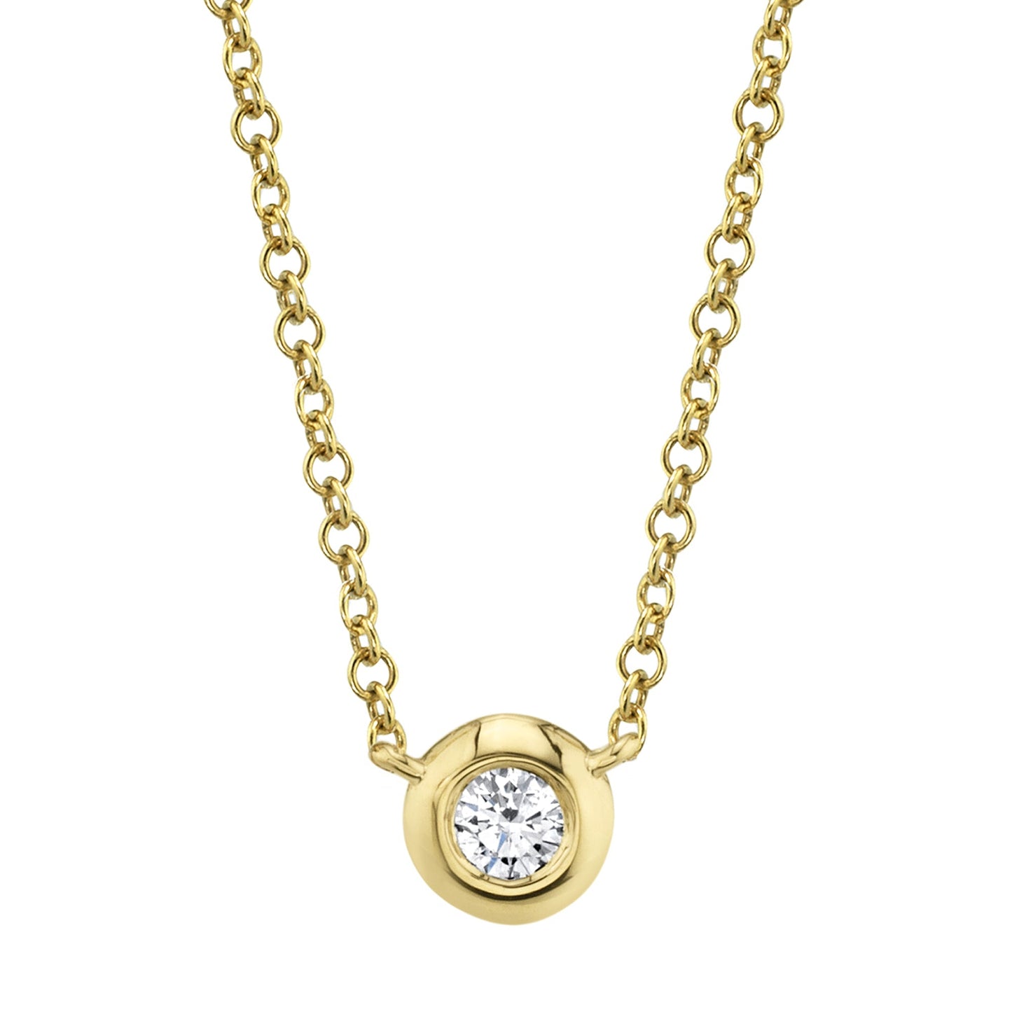 0.10CT 14K Y/G DIAMOND BEZEL NECKLACE