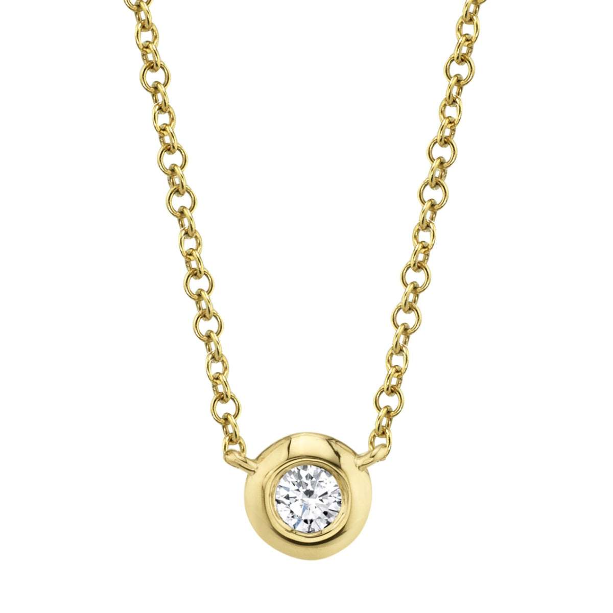 0.10CT 14K Y/G DIAMOND BEZEL NECKLACE