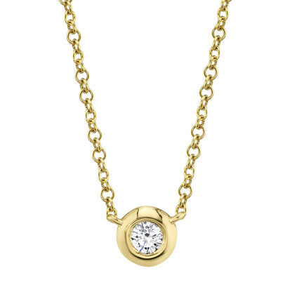 0.10CT 14K Y/G DIAMOND BEZEL NECKLACE