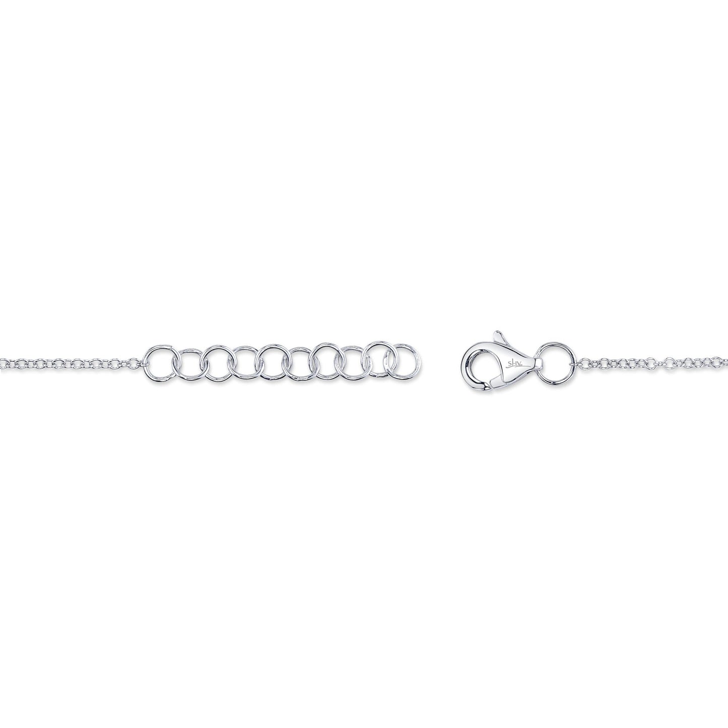 0.07CT 14K W/G DIAMOND LOVE KNOT CIRCLE  BRACELET