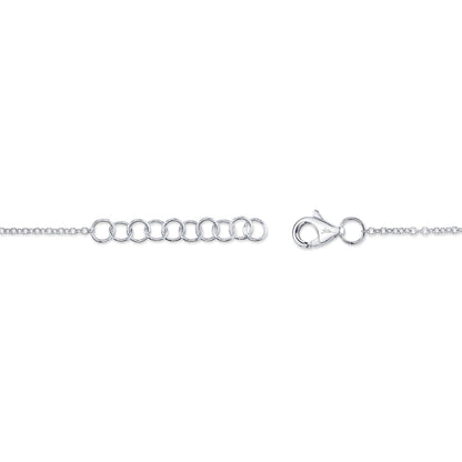 0.07CT 14K W/G DIAMOND LOVE KNOT CIRCLE  BRACELET