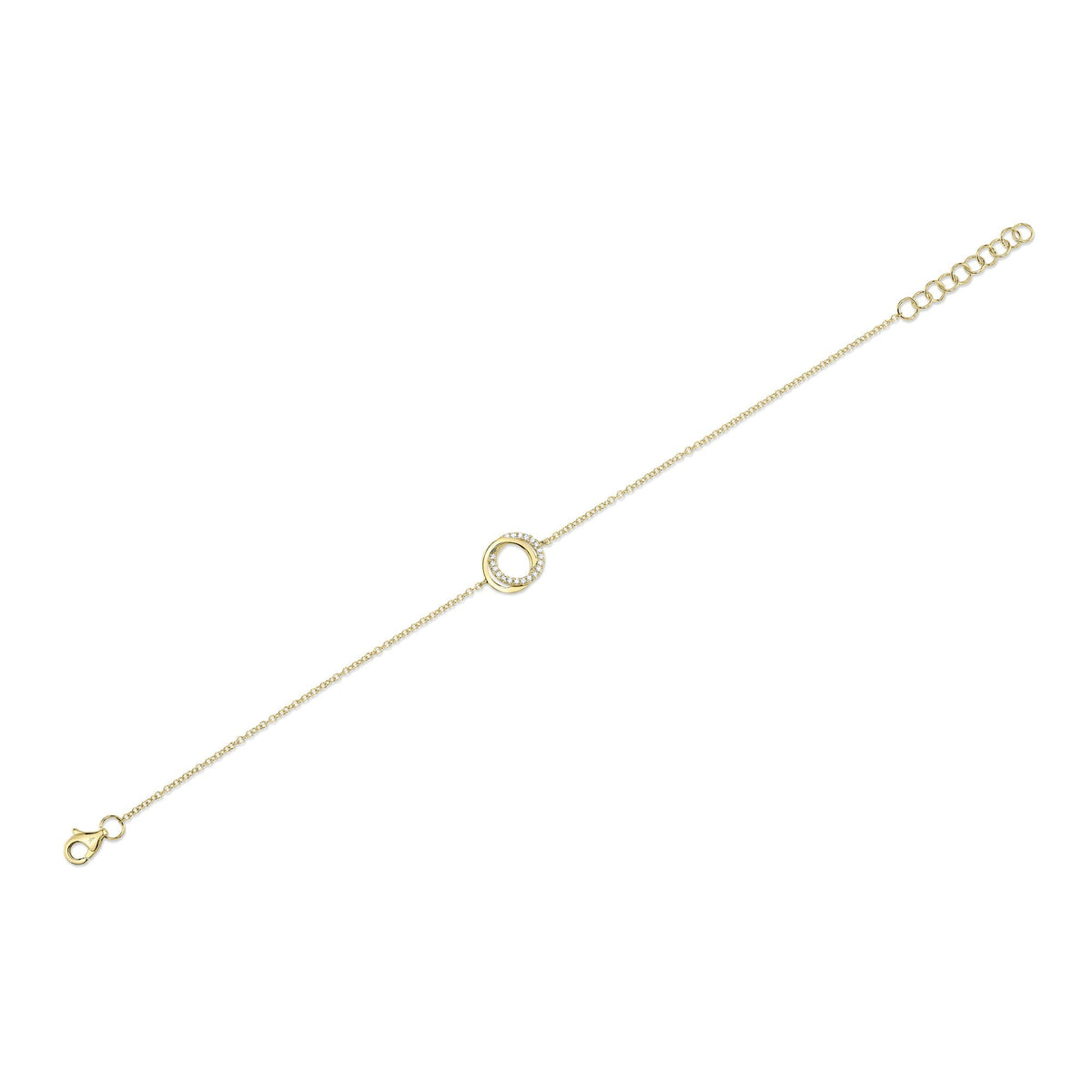 0.07CT 14K Y/G DIAMOND LOVE KNOT CIRCLE  BRACELET