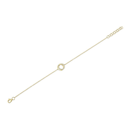 0.07CT 14K Y/G DIAMOND LOVE KNOT CIRCLE  BRACELET