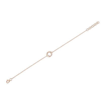 0.07CT 14K R/G DIAMOND LOVE KNOT CIRCLE  BRACELET
