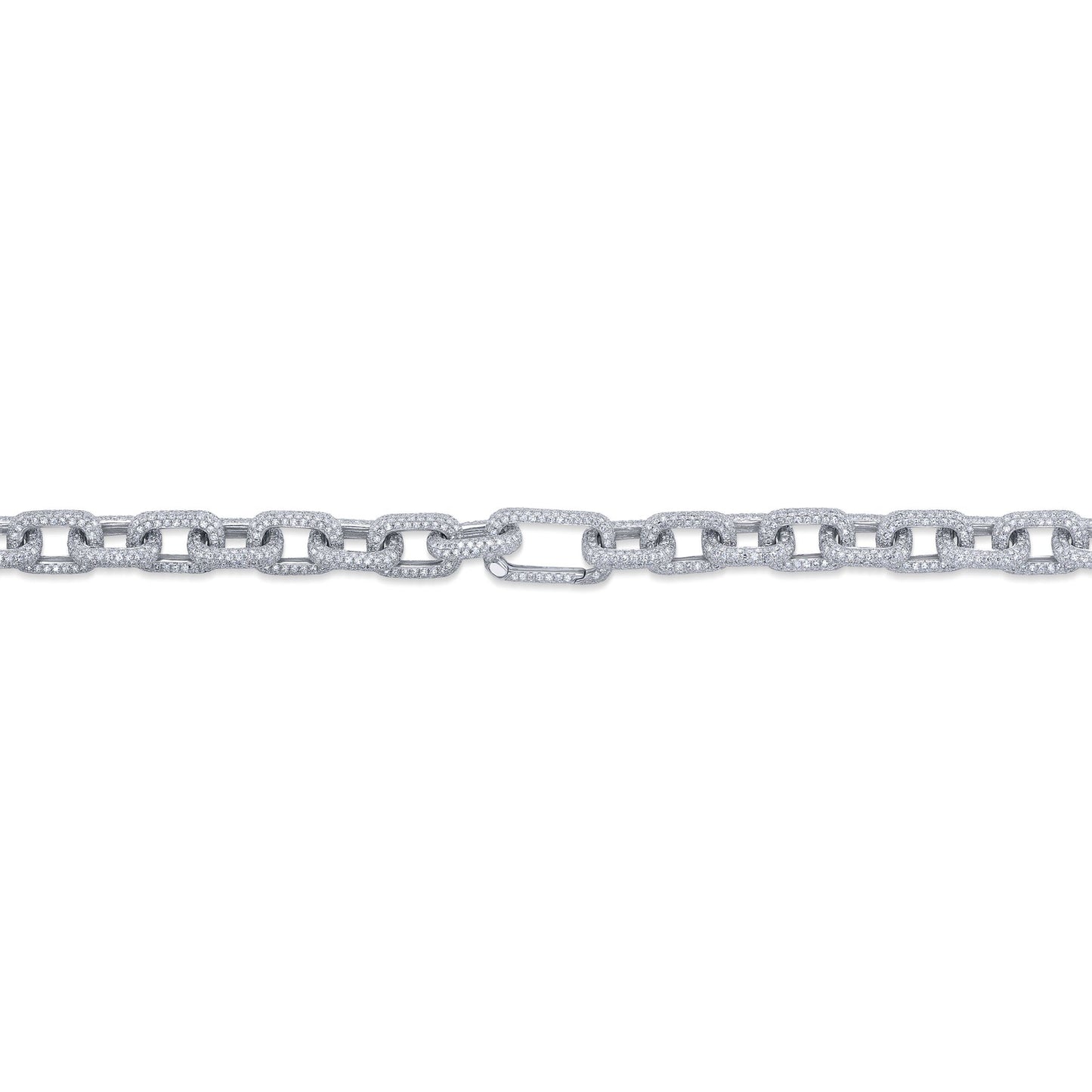 17.25CT 14K W/G DIAMOND PAVE LINK NECKLACE