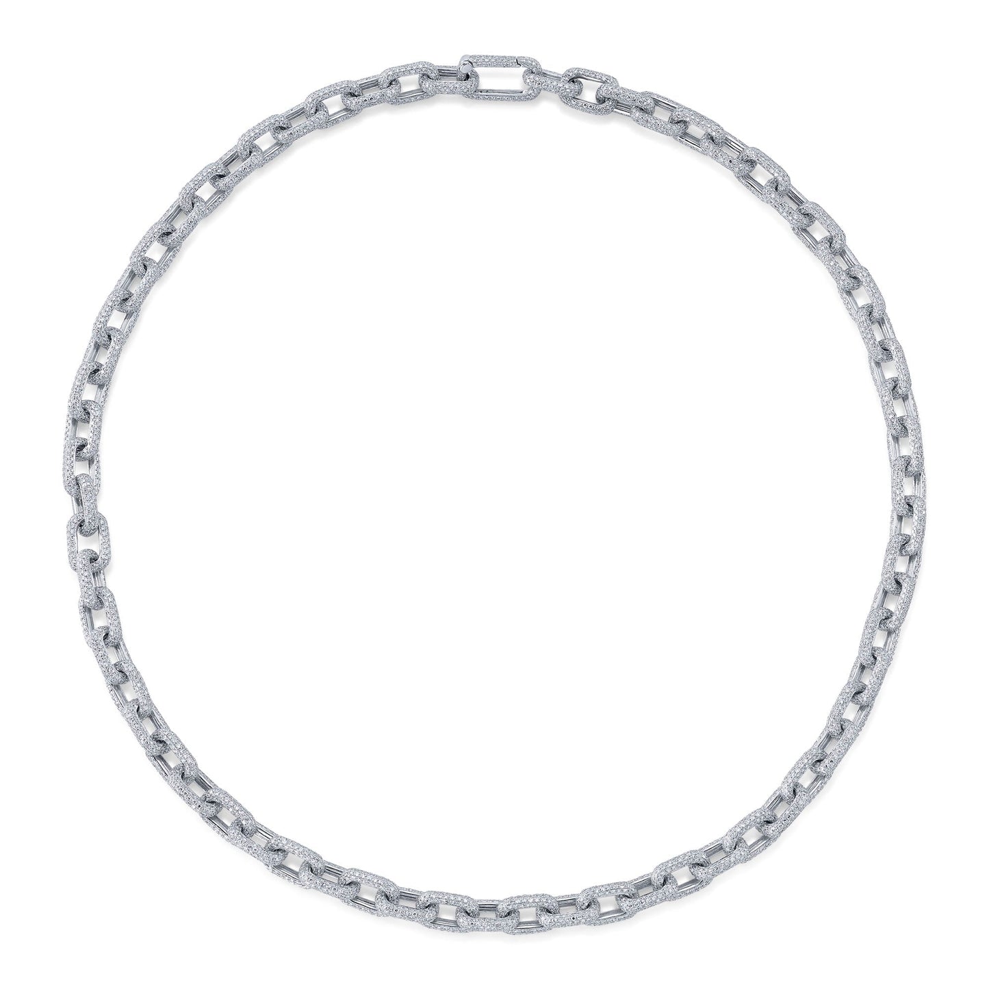 17.25CT 14K W/G DIAMOND PAVE LINK NECKLACE