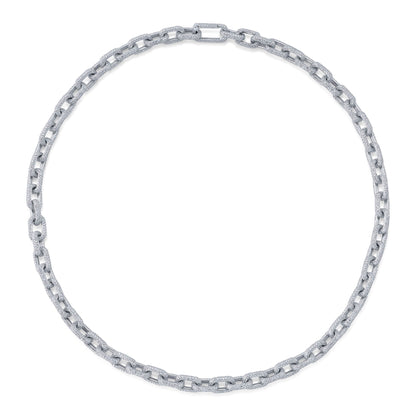17.25CT 14K W/G DIAMOND PAVE LINK NECKLACE