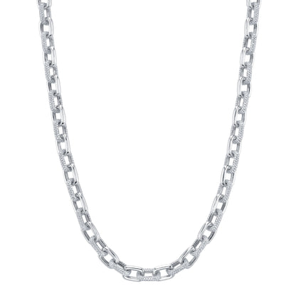 8.72CT 14K W/G DIAMOND PAVE LINK NECKLACE