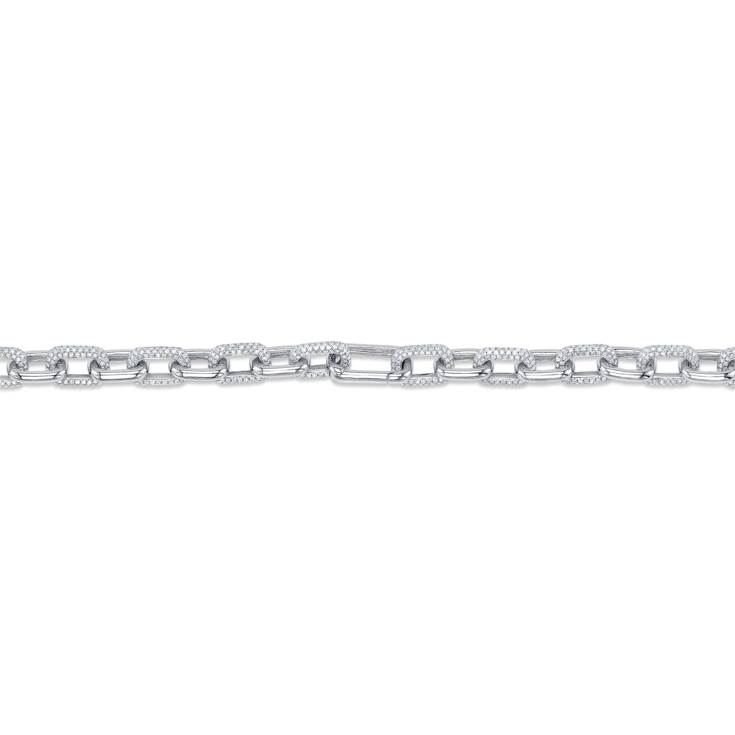 8.72CT 14K W/G DIAMOND PAVE LINK NECKLACE