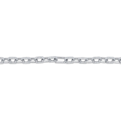 8.72CT 14K W/G DIAMOND PAVE LINK NECKLACE