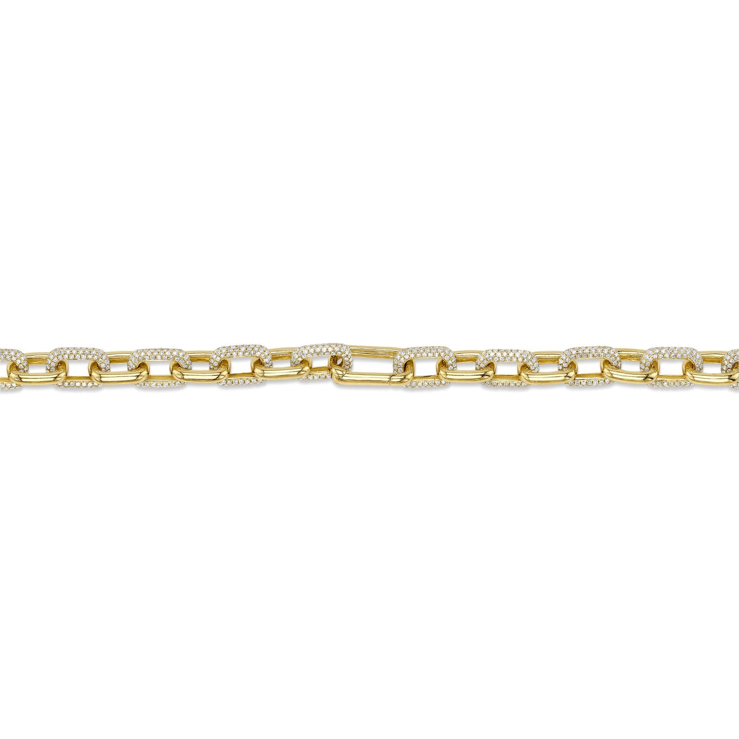 8.72CT 14K Y/G DIAMOND PAVE LINK NECKLACE
