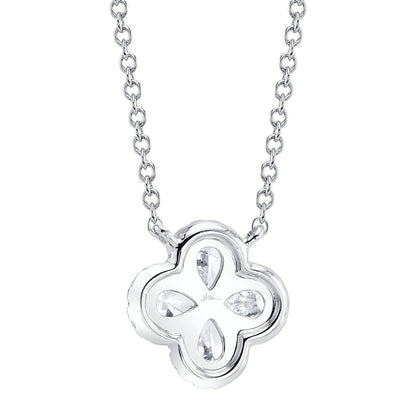 0.41CT 14K W/G DIAMOND PEAR CLOVER NECKLACE