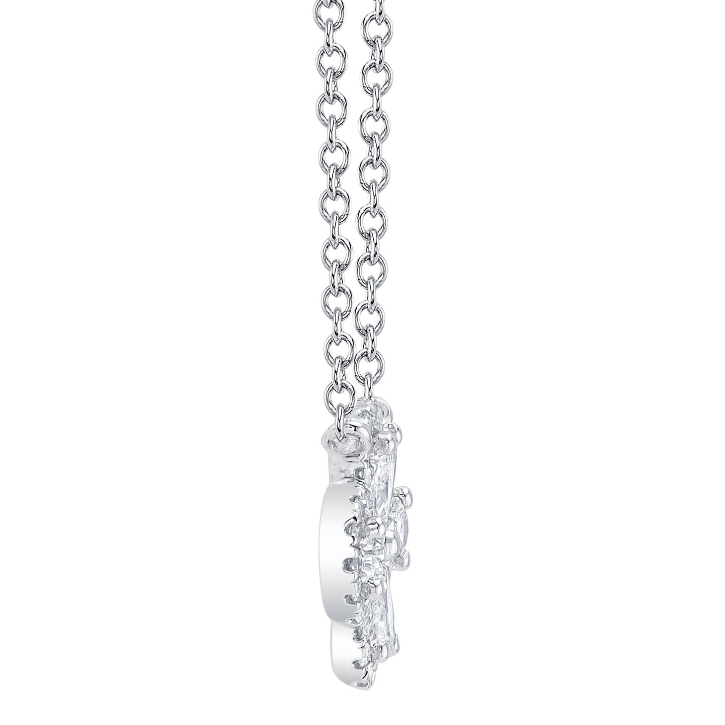 0.41CT 14K W/G DIAMOND PEAR CLOVER NECKLACE
