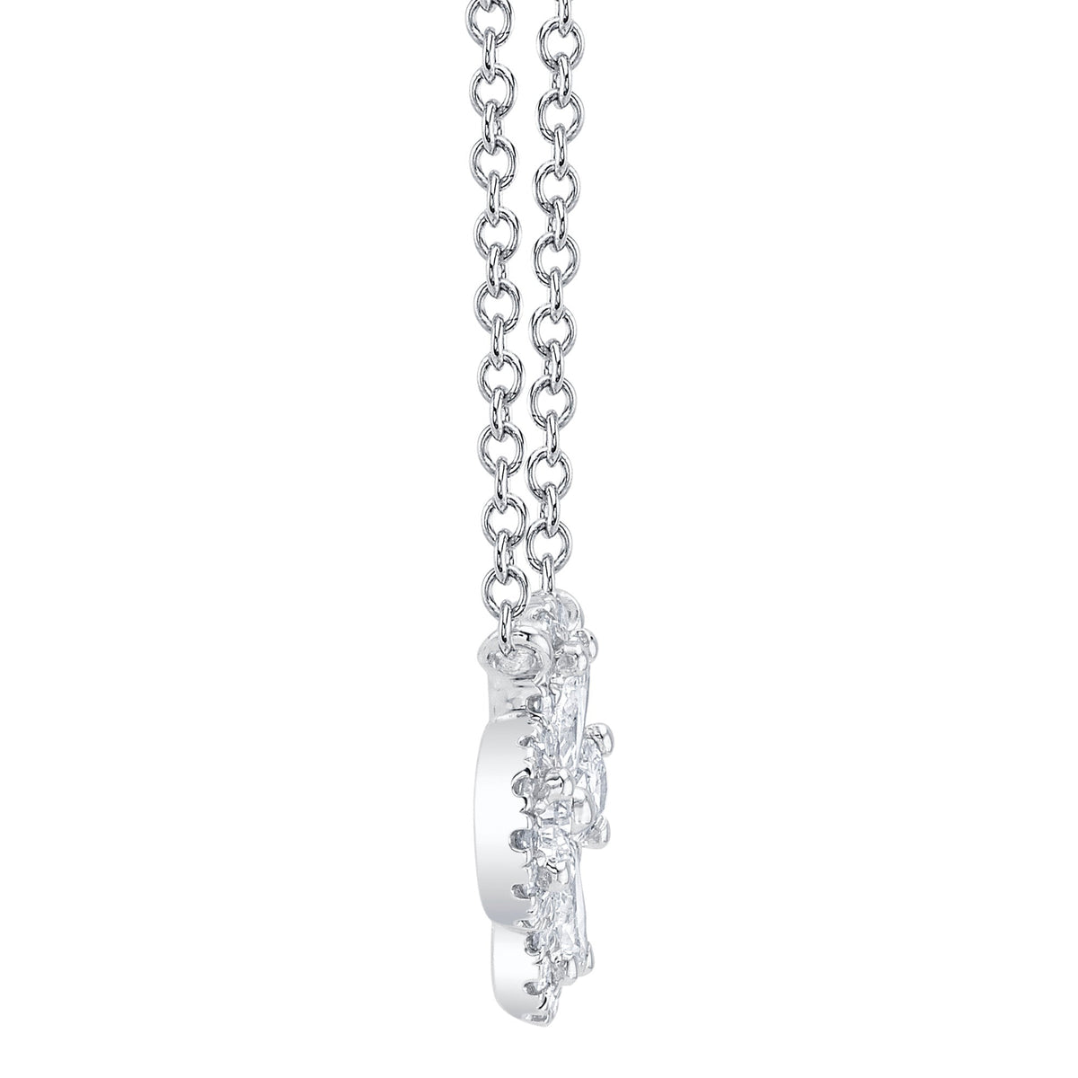 0.41CT 14K W/G DIAMOND PEAR CLOVER NECKLACE