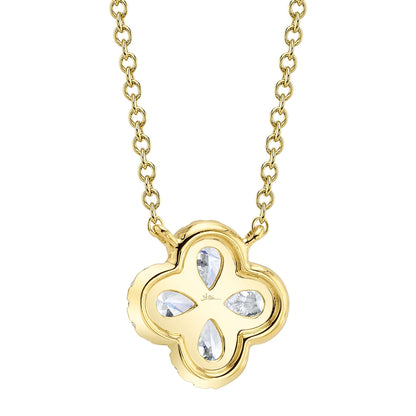 0.41CT 14K Y/G DIAMOND PEAR CLOVER NECKLACE