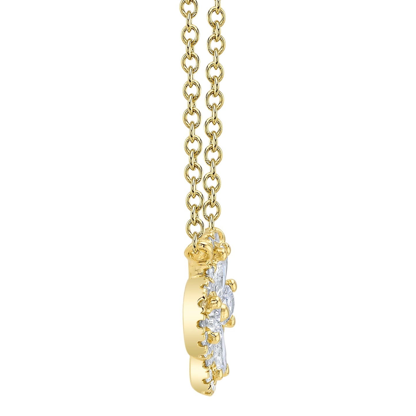 0.41CT 14K Y/G DIAMOND PEAR CLOVER NECKLACE