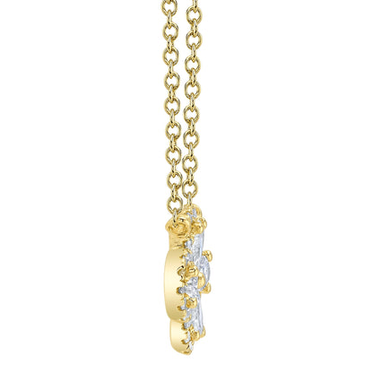 0.41CT 14K Y/G DIAMOND PEAR CLOVER NECKLACE